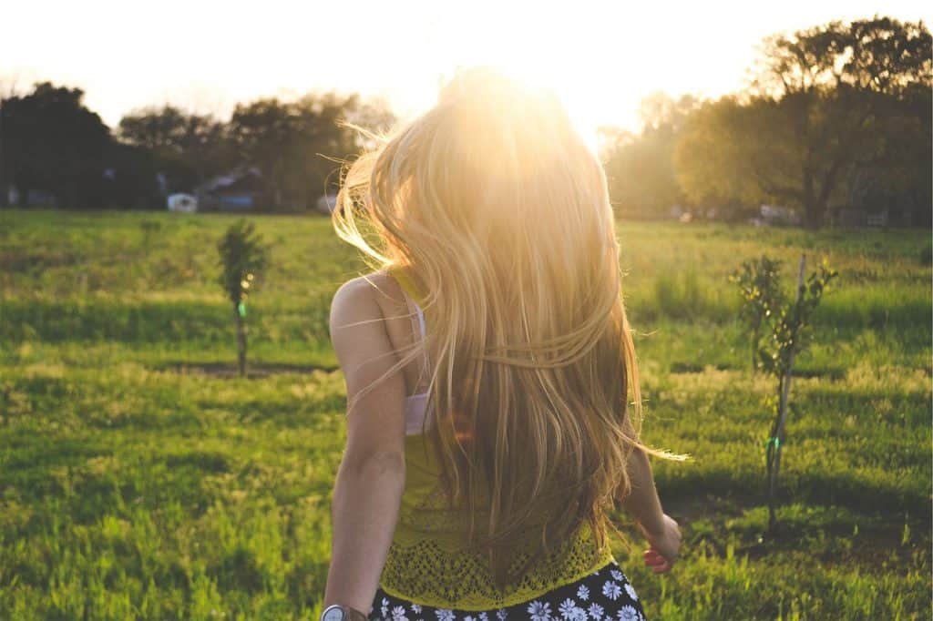 healthy blond hair