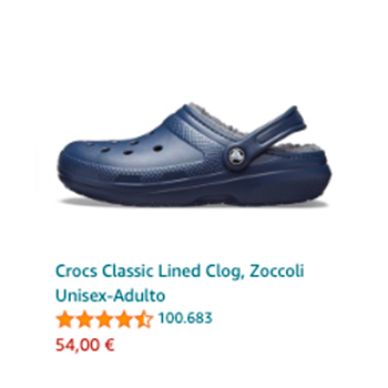 Offerte di Primavera Amazon Crocs Classic Lined Clog, Zoccoli Unisex-Adulto1